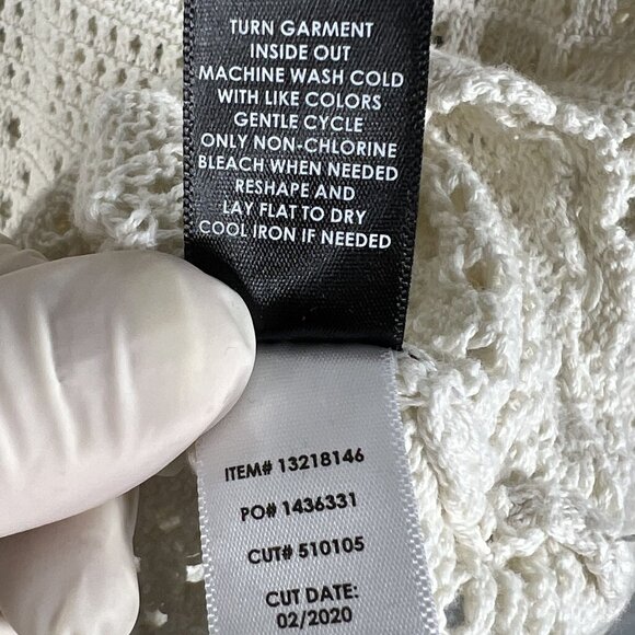 Torrid Womens 3X Crochet Knit Bone Cardigan Tie Front 100% Cotton Cottagecore - Picture 14 of 15